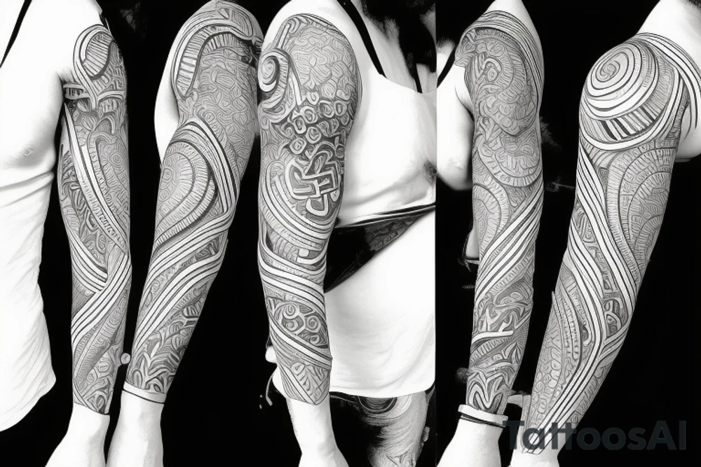 tropical sleeve tattoo idea