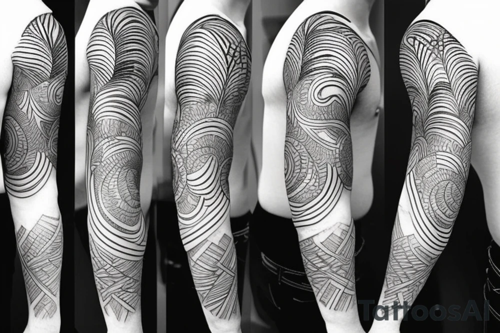 tropical sleeve tattoo idea