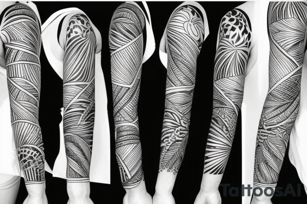 tropical sleeve tattoo idea