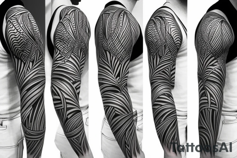 tropical sleeve tattoo idea