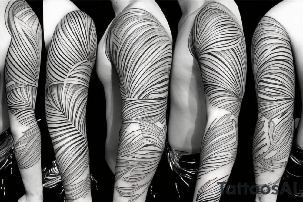 tropical sleeve tattoo idea