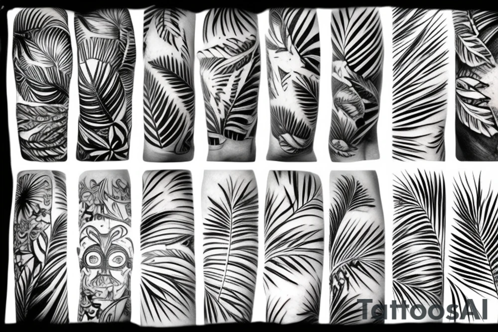 tropical sleeve tattoo idea