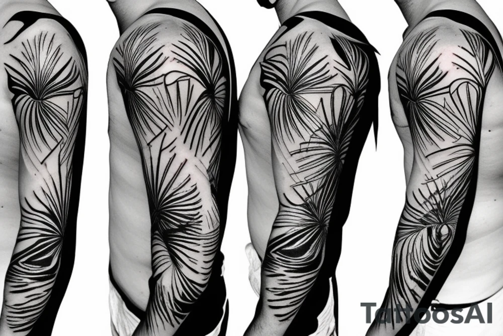 tropical sleeve tattoo idea