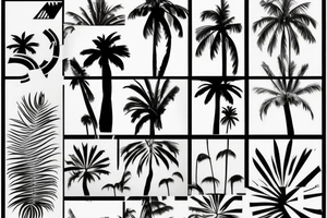 geometric palm tree tattoo idea