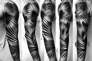 palm tree sleeve tattoo idea