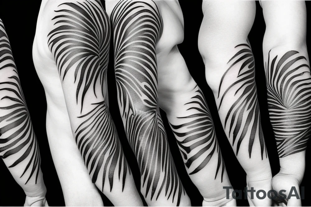 palm tree sleeve tattoo idea