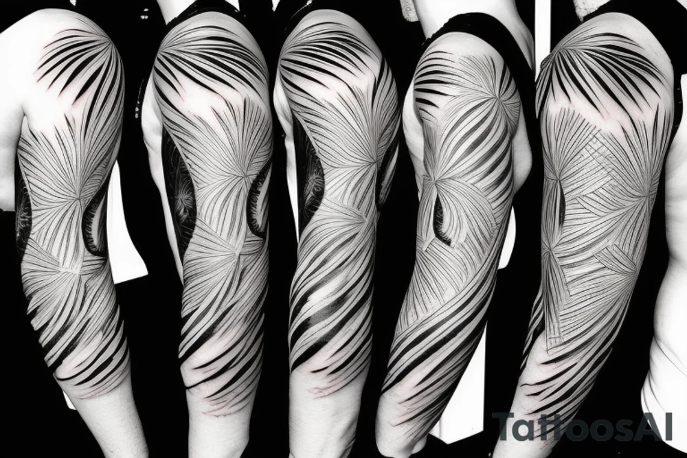 palm tree sleeve tattoo idea