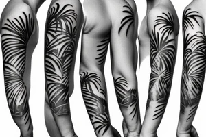 palm tree sleeve tattoo idea