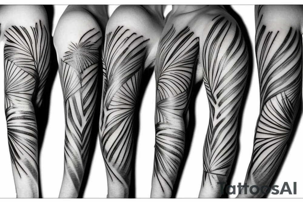 palm tree sleeve tattoo idea
