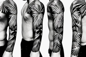 palm tree sleeve tattoo idea