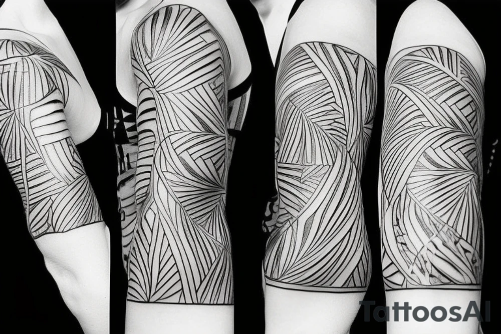 palm tree sleeve tattoo idea