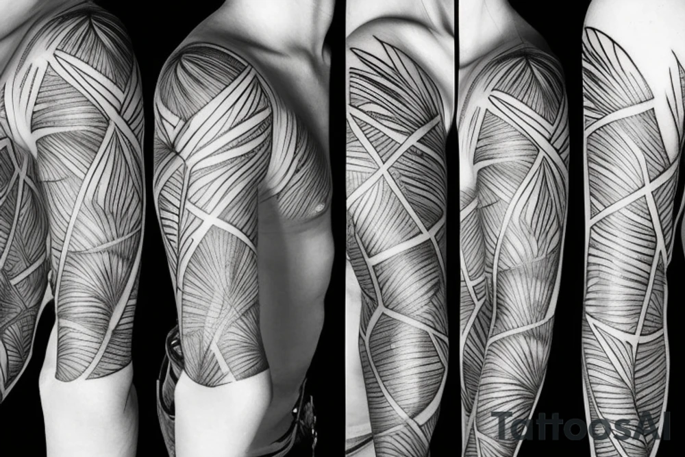 palm tree sleeve tattoo idea