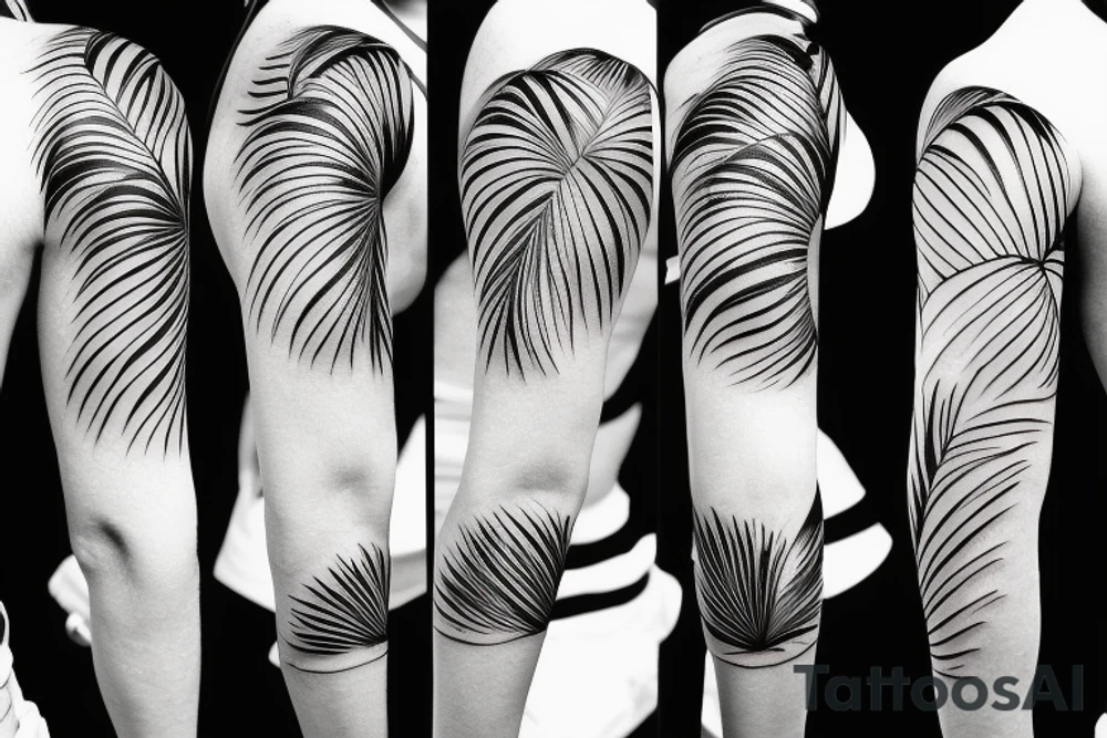 palm tree sleeve tattoo idea
