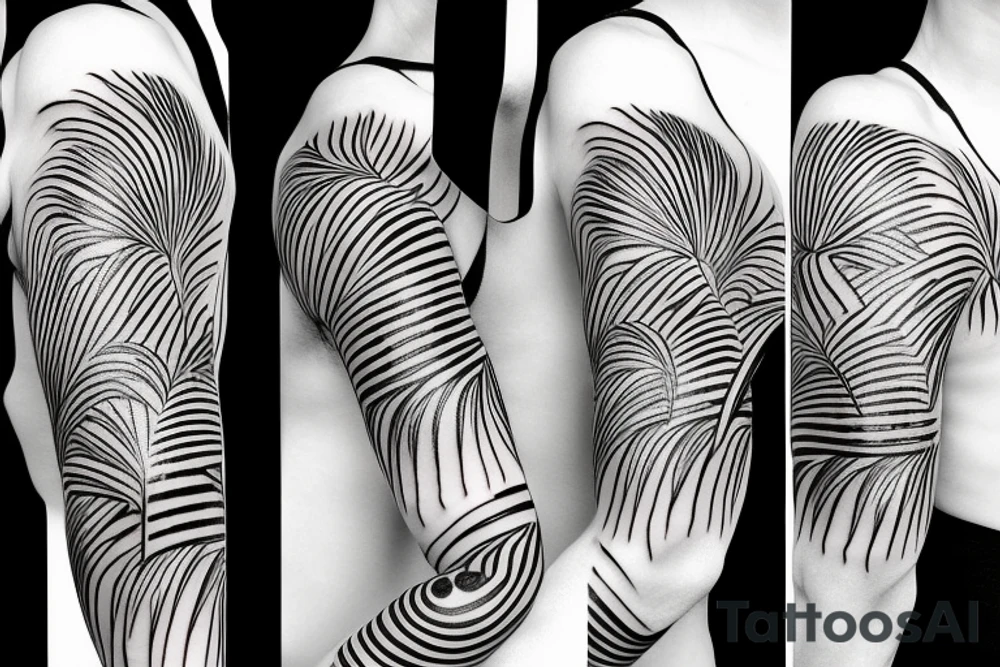 palm tree sleeve tattoo idea
