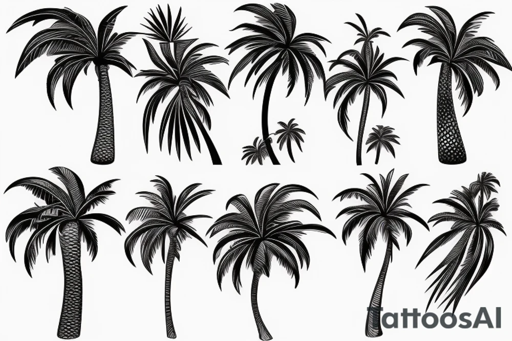 palm tree sleeve tattoo idea