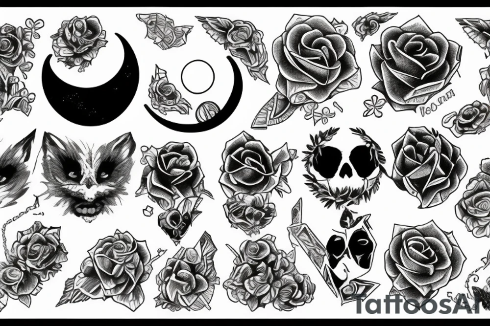 Moon and Diamond tattoo idea