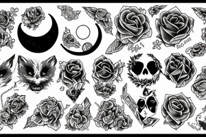 Moon and Diamond tattoo idea