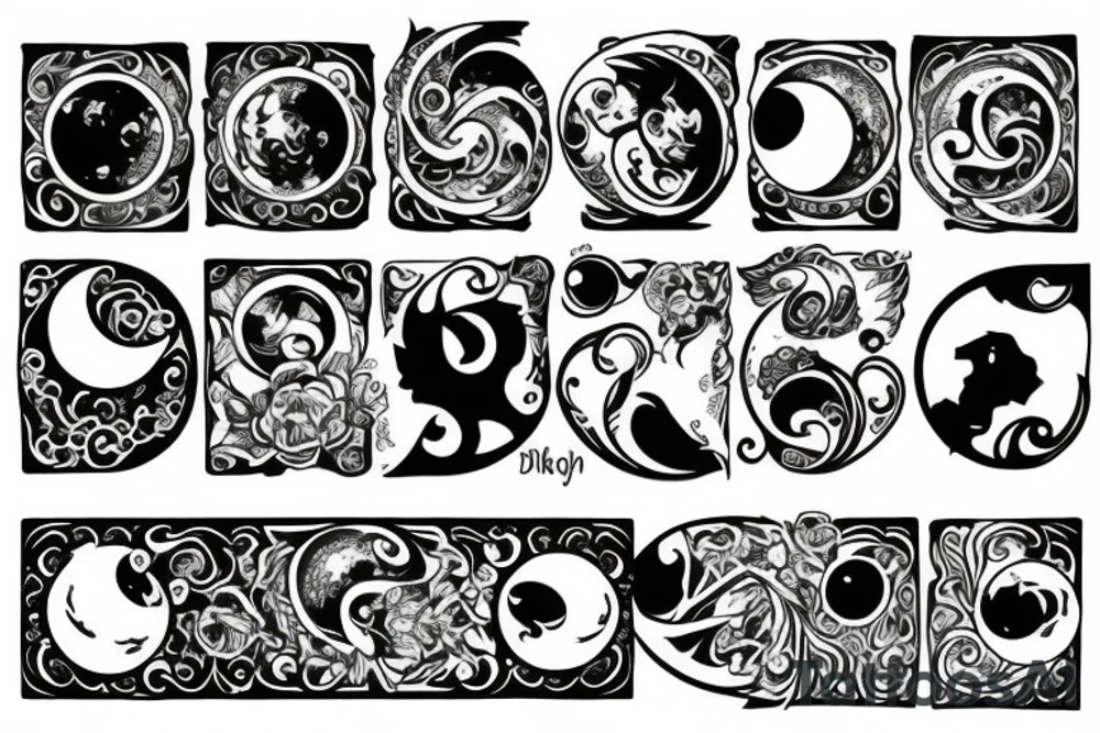 Moon and Diamond tattoo idea
