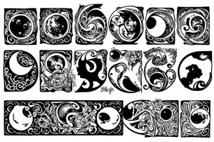 Moon and Diamond tattoo idea