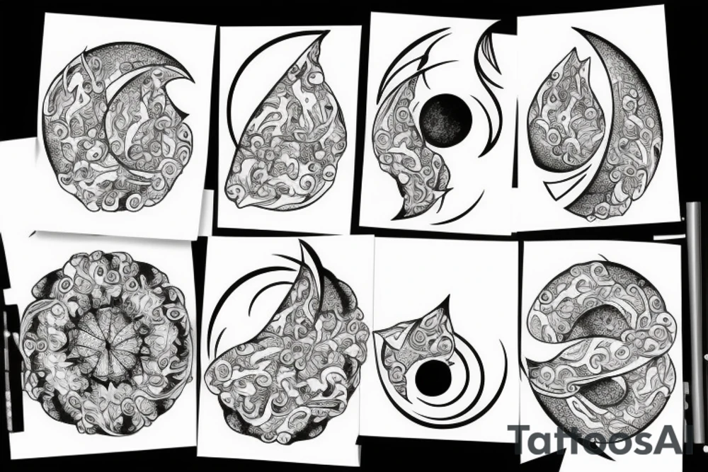 half Moon and Diamond tattoo idea