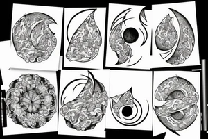 half Moon and Diamond tattoo idea