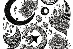 half Moon and Diamond tattoo idea