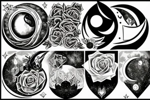 moon inside a diamond tattoo idea
