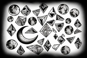 moon inside a diamond tattoo idea