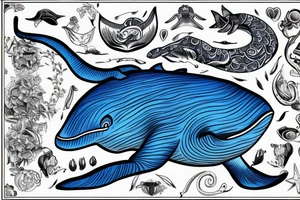 blue whale tattoo idea