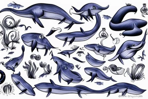 blue whale tattoo idea