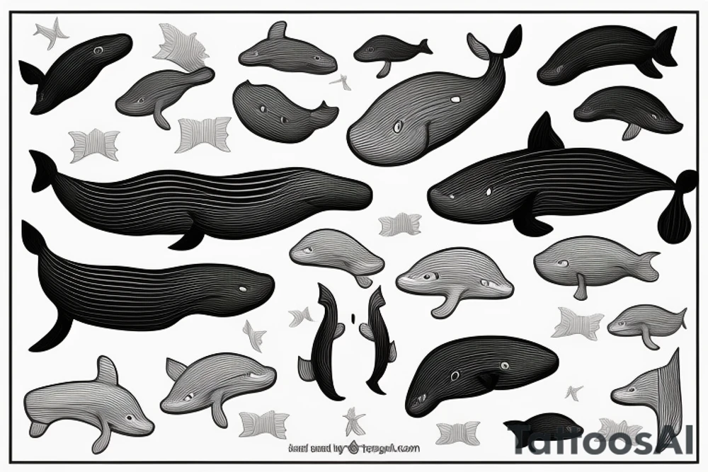 whale in square box tattoo idea