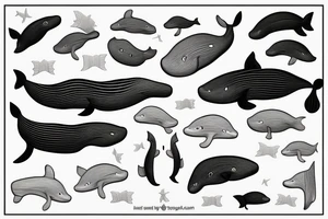 whale in square box tattoo idea