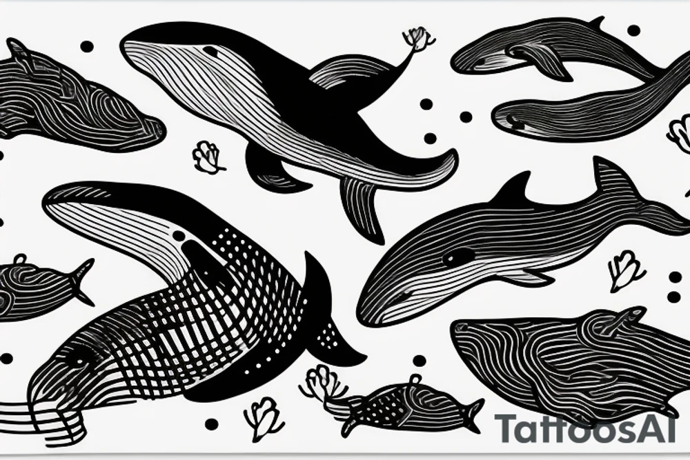 whale swimming against the stream tattoo idea
