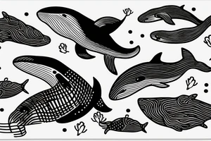 whale swimming against the stream tattoo idea