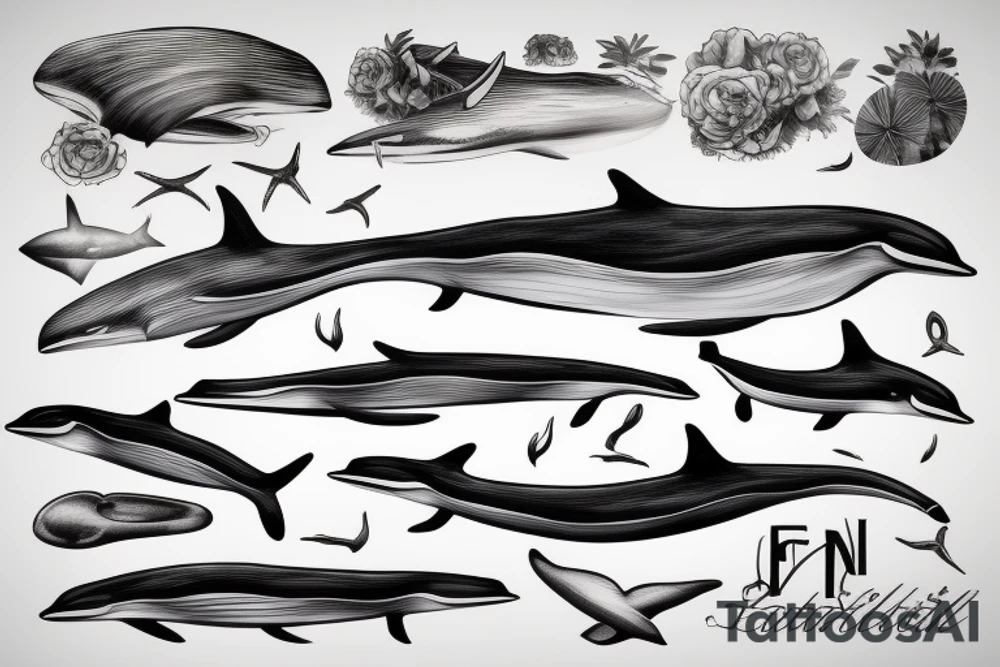 Fin whale tattoo idea
