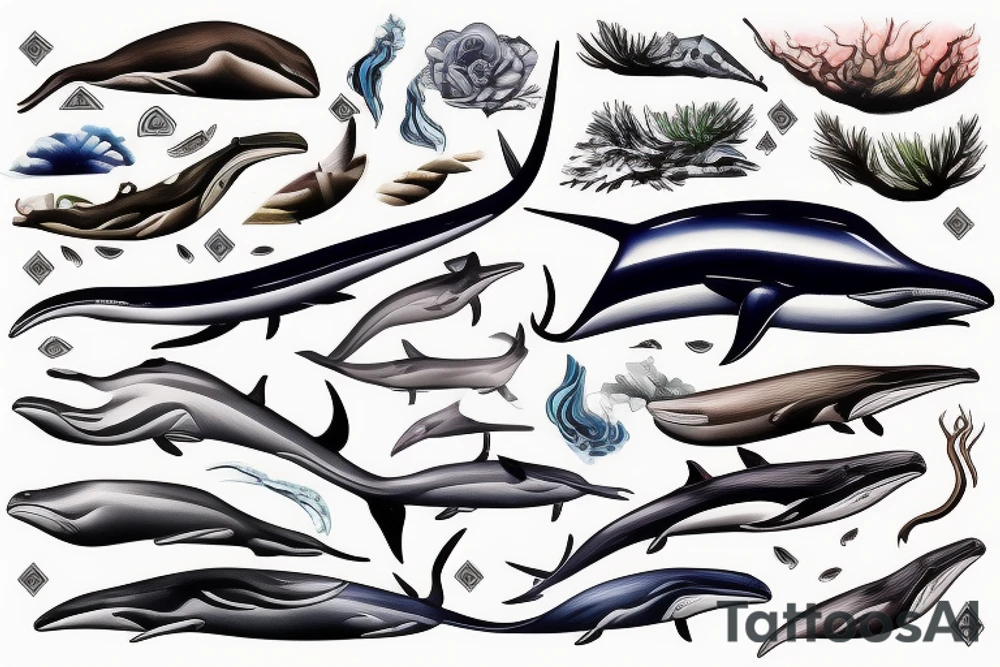 Fin whale tattoo idea