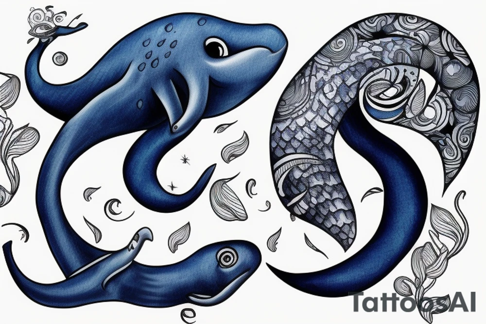 Blue whale tattoo idea