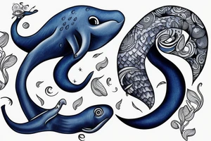 Blue whale tattoo idea