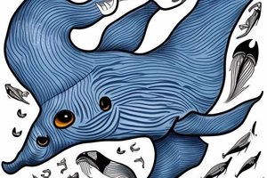 Blue whale swimming tattoo idea