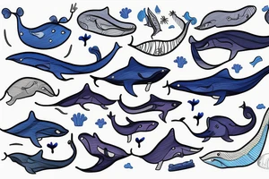 Blue whale swimming tattoo idea