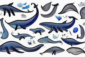 Blue whale swimming tattoo idea
