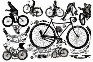Cyclist that loves freedom, pain and hills tattoo idea