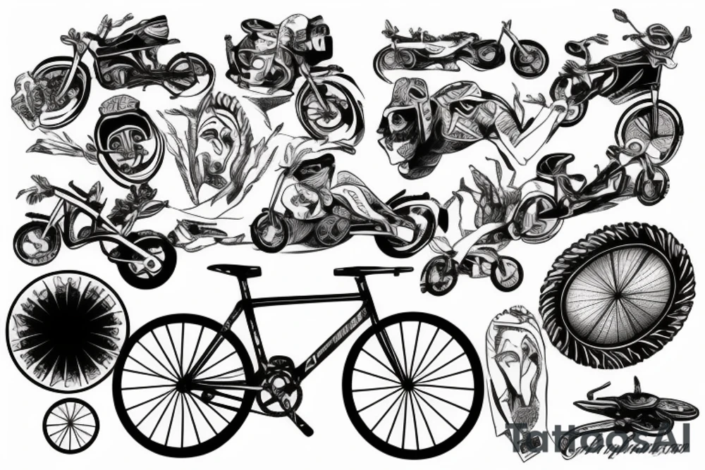 Cyclist that loves freedom, pain and hills tattoo idea