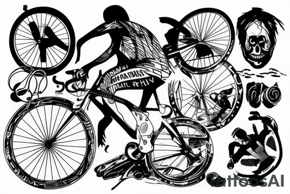 Cyclist that loves freedom, water, life ,pain and hills tattoo idea