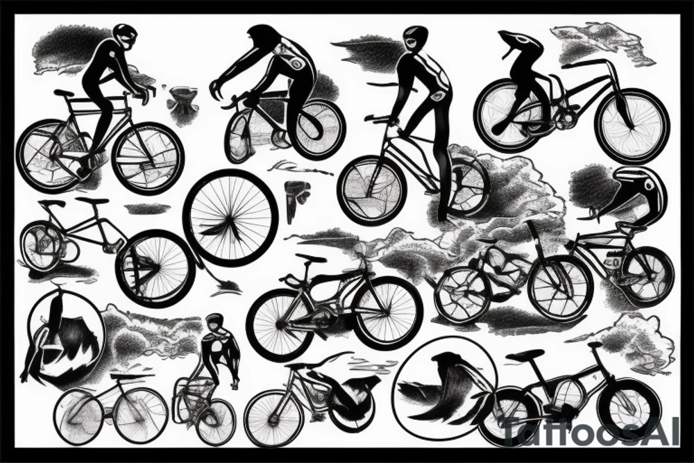 Cyclist that loves freedom, water, life ,pain and hills tattoo idea