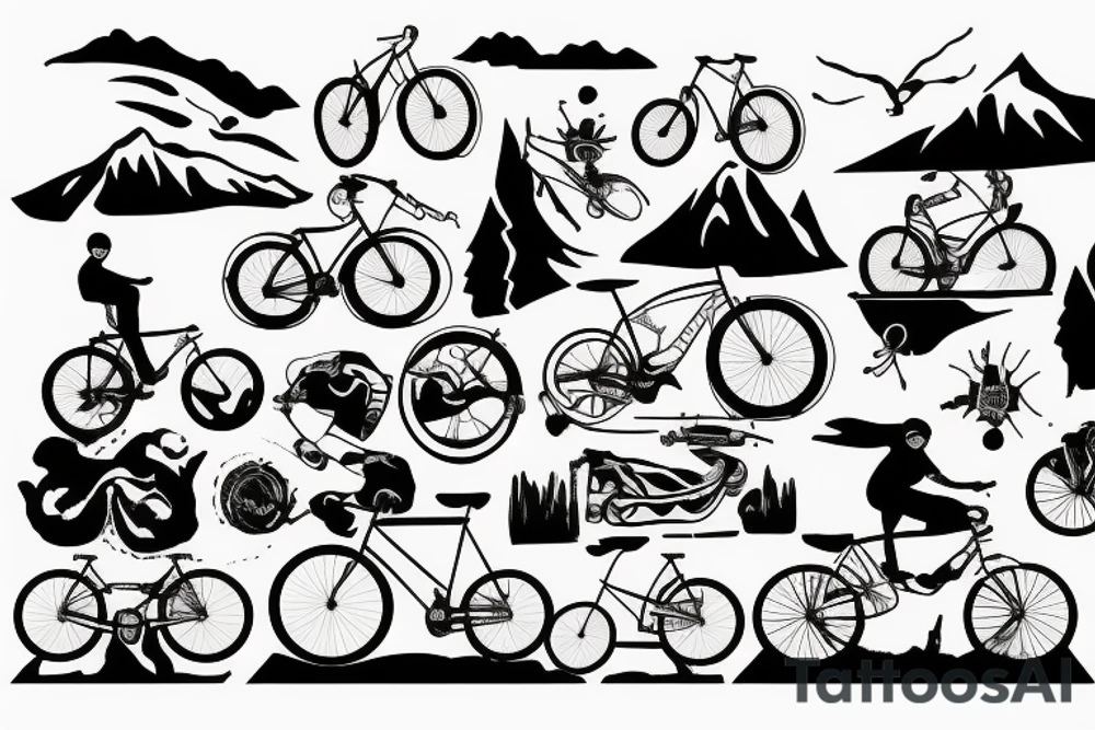 Cyclist that loves freedom, water, life ,pain and hills tattoo idea