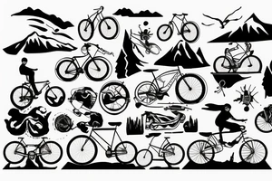 Cyclist that loves freedom, water, life ,pain and hills tattoo idea