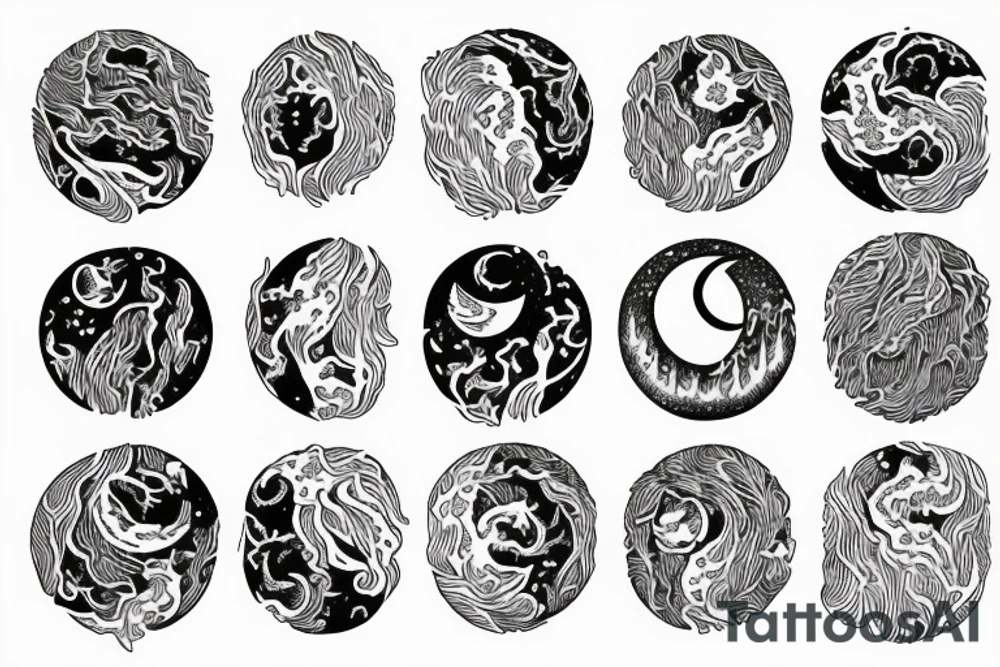 Fine line moon tattoo idea