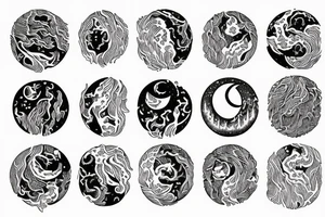 Fine line moon tattoo idea