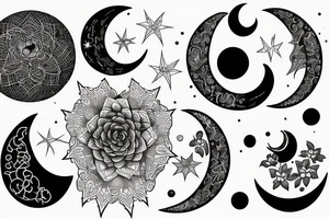 Fine line moon tattoo idea